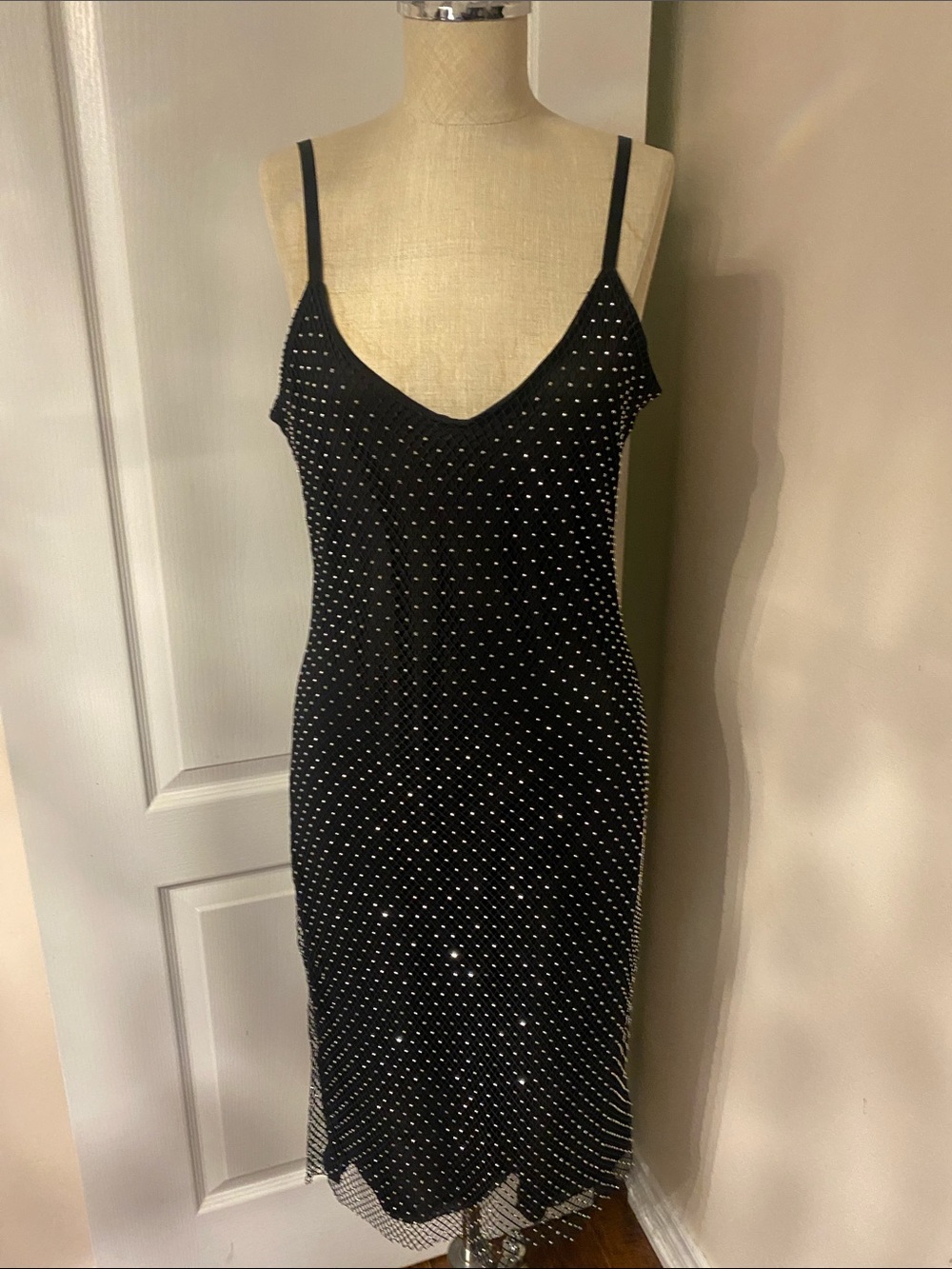 Haute Hippie Black Dress natted  Detail S